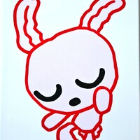 Set Ceramic Tile "Pink & Blue Bunny" Art by Celipe Perroloco - Thumbnail 2