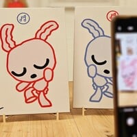 Set Ceramic Tile "Pink & Blue Bunny" Art by Celipe Perroloco - Thumbnail 8