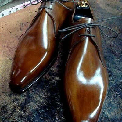 Hand craft classic chukka lace up formal dress shoes for men