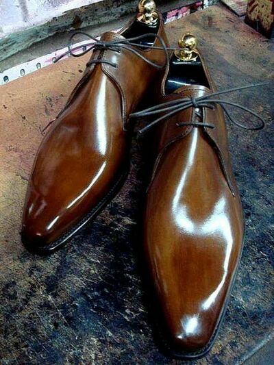 Hand Craft Classic Chukka Lace Up Formal Dress Shoes For Men