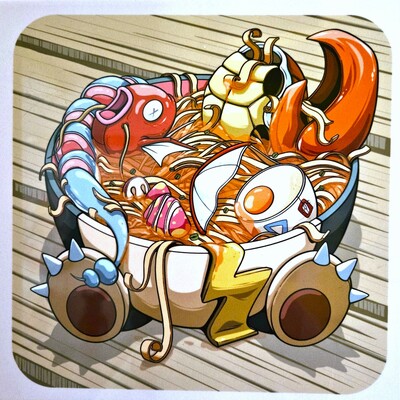 Ceramic tile "cooking pokeramen" by dhani barragan 