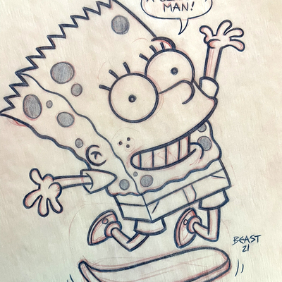 Spongebart simpsonpants pencil art - Thumbnail 1