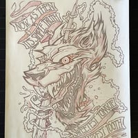 SWEETEST TONGUE/SHARPEST TOOTH pencil art (2 OPTIONS) - Thumbnail 2