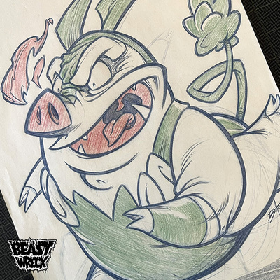 Pokemon: tepig pencil artwork