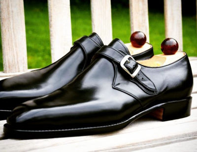 Handmade Men Black Calf Leather Dress Shoes