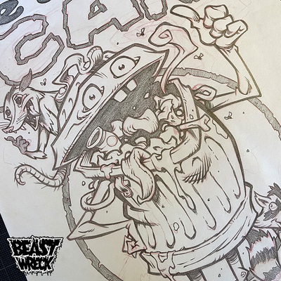 BE A TRASH CAN pencil artwork