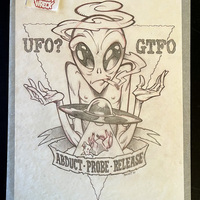 UFO? GTFO! pencil art (2 OPTIONS) - Thumbnail 1