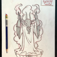WALPURGISNACHT STICKERS pencil art SET OF 5 - Thumbnail 7