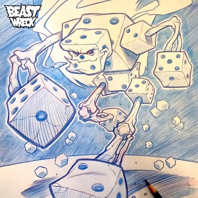 Rollin' bones pencil artwork - Thumbnail 5