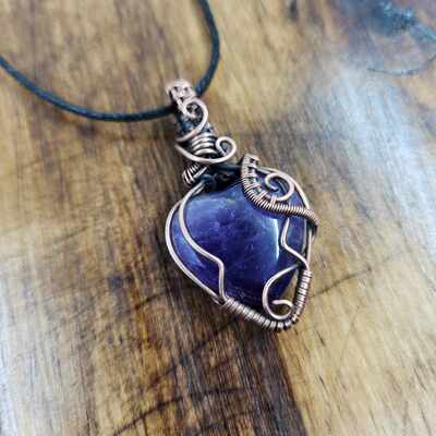 Amethyst heart pendant