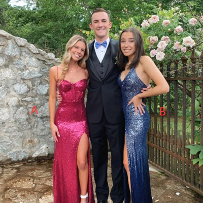 Fuchsia princess sequin sleeveless long prom dresses 