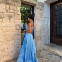 Elegant Halter Special Occasion Dress Pleated Prom Dress - Thumbnail 1