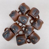 Espresso women cups 160 ml. with roses, handmade ceramic stylish gift - Thumbnail 8