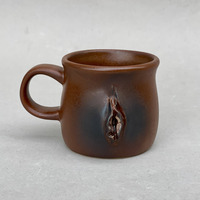 Espresso women cups 160 ml. with roses, handmade ceramic stylish gift - Thumbnail 1