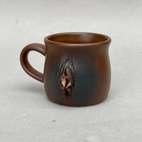 Espresso women cups 160 ml. with roses, handmade ceramic stylish gift - Thumbnail 5