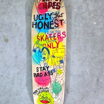 Art skateboard by judas arrieta "ugly but honest" 