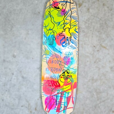 Art skateboard by judas arrieta "nobody is born whole" 