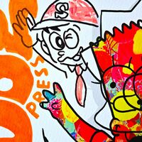 Square Handfinished Print  by Judas Arrieta "Hot Dog Press" - Thumbnail 3