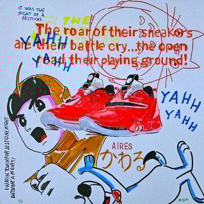 Square handfinished print by judas arrieta "yahh yahh"  - Thumbnail 3