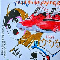 Square Handfinished Print by Judas Arrieta "YAHH YAHH"  - Thumbnail 1