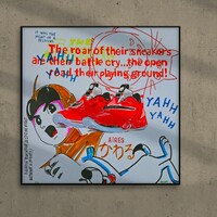 Square Handfinished Print by Judas Arrieta "YAHH YAHH"  - Thumbnail 4