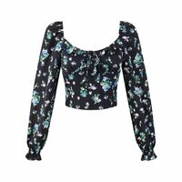 One-shoulder long-sleeved design summer vacation leisure shopping slim T-shirt - Thumbnail 2