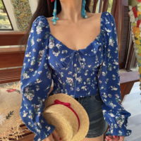 One-shoulder long-sleeved design summer vacation leisure shopping slim T-shirt - Thumbnail 2