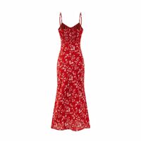 Retro style temperament waist-hugging figure sling hip-hugging long skirt dress - Thumbnail 4