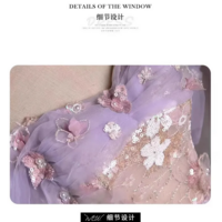 Beautiful Lace up Back Off Shoulder Lace and Tulle Evening Dress - Thumbnail 6