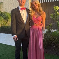 Cute V Neck Pink Metallic Satin A Line Long Prom Dress  ,PD231263 - Thumbnail 1