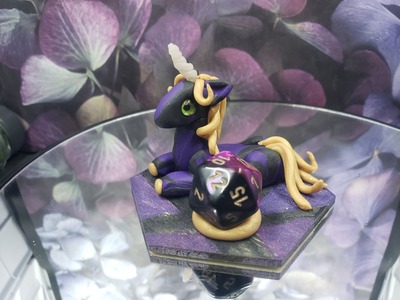 Purple and Black Unicorn Dice Guardian