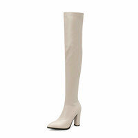 Over the knee skinny boots pointed toe high heel boots 3 colors - Thumbnail 7