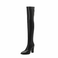Over the knee skinny boots pointed toe high heel boots 3 colors - Thumbnail 6