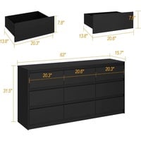 Modern 9-Drawer Dresser – Sleek & Spacious Storage for Any Room - Thumbnail 1