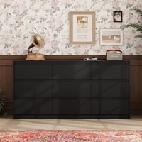 Modern 9-Drawer Dresser – Sleek & Spacious Storage for Any Room - Thumbnail 2