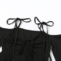 Long Sleeve Irregular Strappy Dress - Thumbnail 6