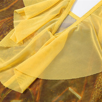 Boho Yellow Ruffle Irregular Maxi Dress - Thumbnail 8