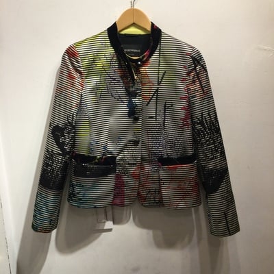 Emporio armani stripe and splatted ink jacket