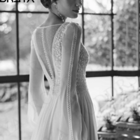 Classy Chiffon Long Sleeve Bohemian Wedding Dress - Thumbnail 2