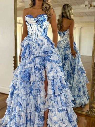 Blue Prom Dresses Corset BN87