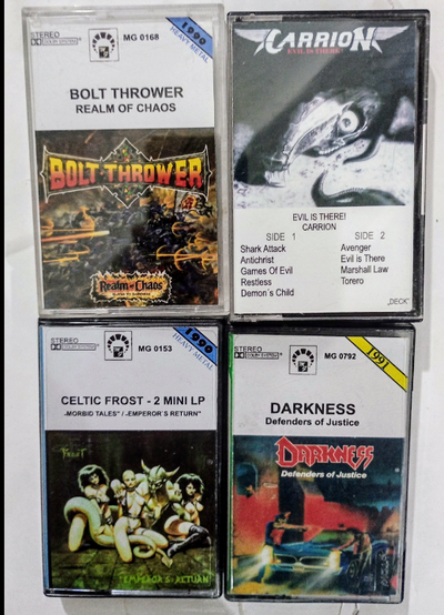 BOLT THROWER, CARRION, CELTIC FROST, DARKNESS Tapes 