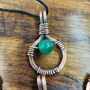 Handmade Copper Wire Wrapped Gemstone Pendant – Boho Rustic Necklace with Stone Bead-3