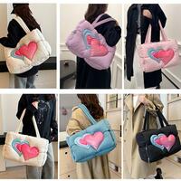 Cute Love Heart Puffer Tote Bag Handbag - Thumbnail 1