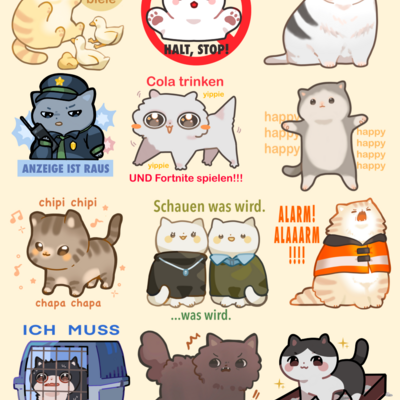Transparent sticker, meme cats