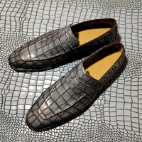 Crafted Leather Handmade Classic Gray Crocodile/Alligator Leather Dress Shoes - Thumbnail 2