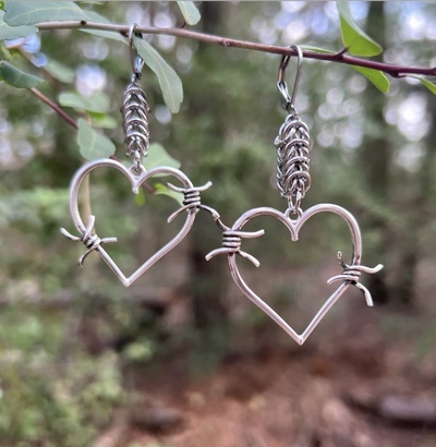 Barbed Heart Earrings - Small