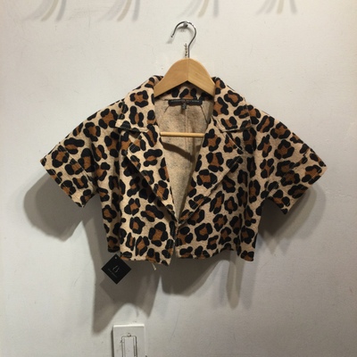 Alessandro Dell'Acqua leopard cropped JKT 