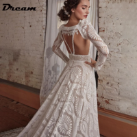Elegant  Spaghetti Straps Lace Wedding Dress - Thumbnail 1