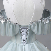 Cute Tulle Sequins Long Prom Party Dress - Thumbnail 5