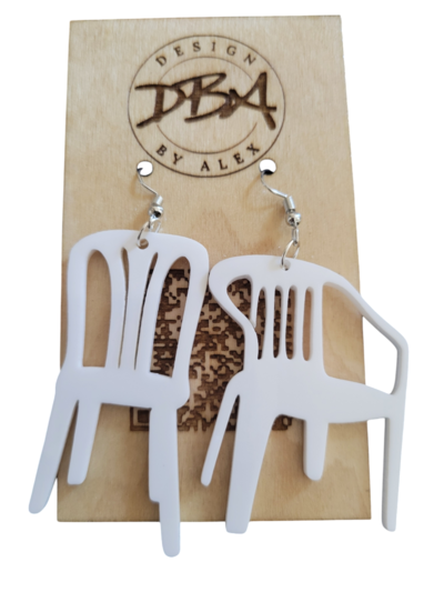 Earrings, pantallas sillas. Acrilyc 